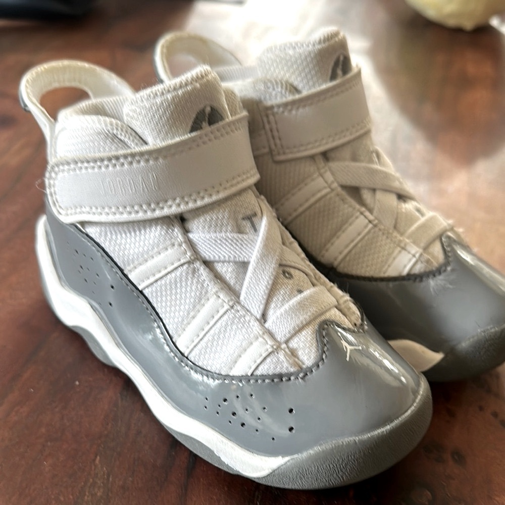 Stylish Kids Gray and White Jordon  Sneakers